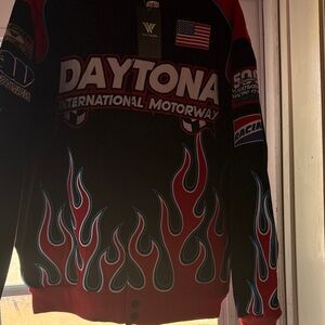Daytona International Motorway Black and Red Bomber Jacket